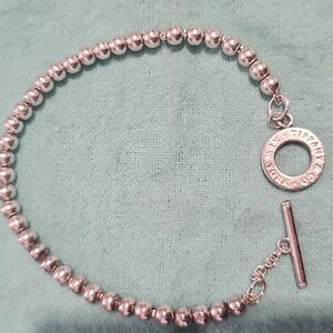 Tiffany & Co. Toggle Sterling Silver Beaded Bracelet